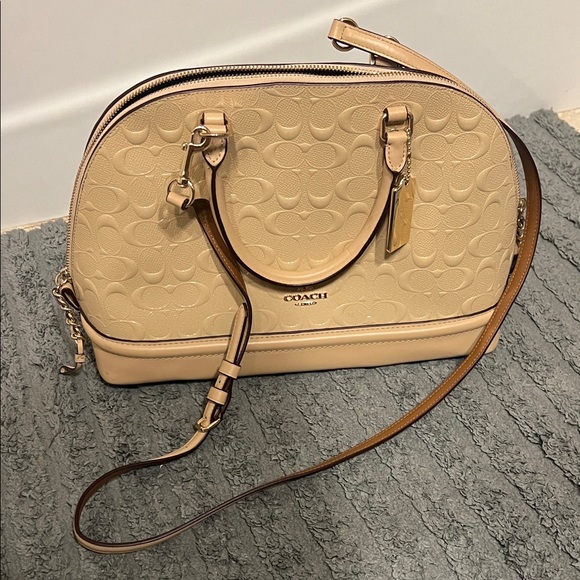 Coach Cream Embossed Satchel - Picture 2 of 8